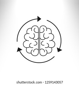 Brain loading.Creative Cycle. Line Icon.Vector illustration. 