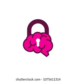 Brain Lock Logo Icon Design
