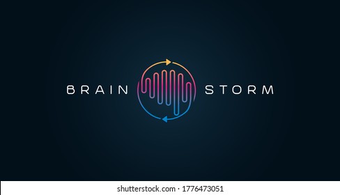 Brain Logo Abstract Design Vector Template. Think Idea Concept. Brain Storm, Smart Digital Idea Logotype Icon