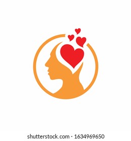 Brain logo accompanied concept of sprinkling love