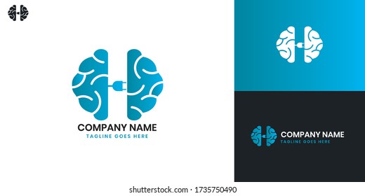 Brain Logo - All elements on this template are editable with vector software