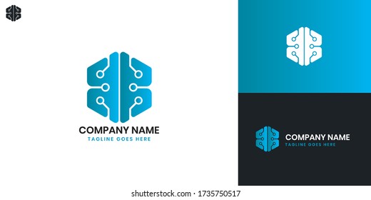 Brain Logo - All elements on this template are editable with vector software