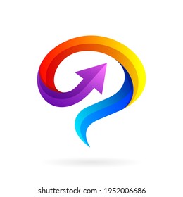 brain logo with arrow symbol