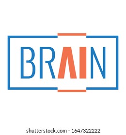 brain logo. brain and artificial intelligence concept