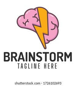 Brain Logo und Abzeichen Vorlagen Vektordesign Elemente. Markenidentitätskonzept