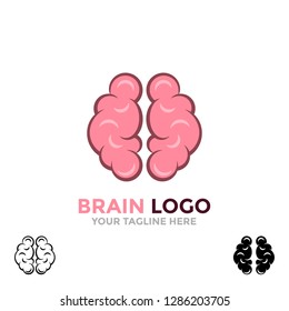 Brain logo. Brainstorm think idea logo. brain icon