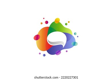 Logo del cerebro en burbujas de colores