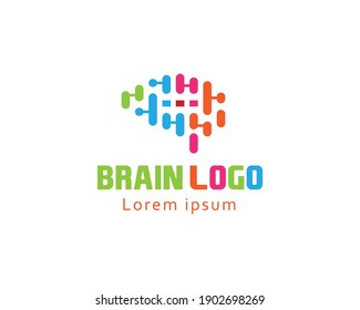brain logo brain colorful logo design 