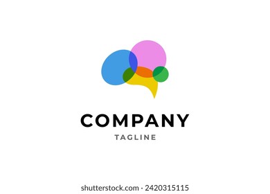 logotipo cerebral en diseño plano colorido