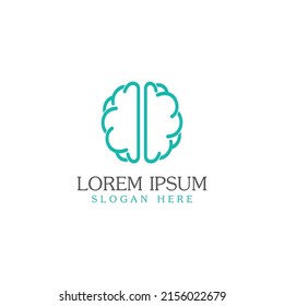 Brain logo. Brain logo with combination of technology and brain part nerve cells, with vector design concept.