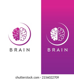Brain logo. Brain logo with combination of technology and brain part nerve cells, with vector design concept.