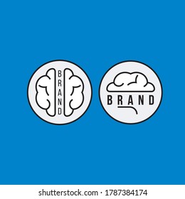 concepto de logotipo cerebral para marca o icono