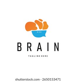 design de conceito de logotipo cerebral com design de pedra minimalista simples como um modelo de ilustração de símbolo