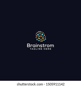 brain logo concept with multicolored and simple style  