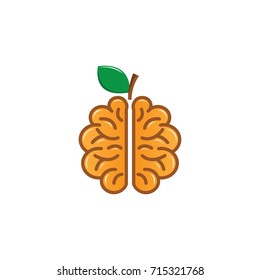 Brain logo concept orange fruit design template
