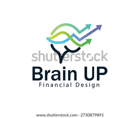 brain up logo creative design concept growth financial business trade