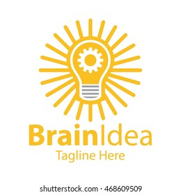 Brain logo. Creativity and idea icons and elements.