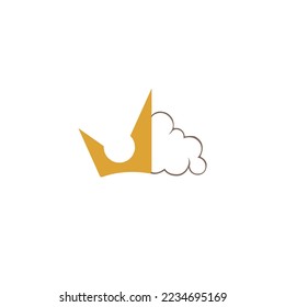 Brain logo with crown design
