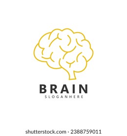 Logo-Design des Gehirns. Brainstorm denke Idee Logo Inspiration.