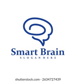 Vector de concepto de diseño de logotipo cerebral. Plantilla de diseño de logotipo de cuidado cerebral. Símbolo creativo. Icono