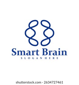 Vetor de conceito de design de logotipo cerebral. Modelo de design de logotipo de cuidado cerebral. Símbolo Criativo. Ícone