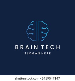 brain logo design. Creative brain technology logo