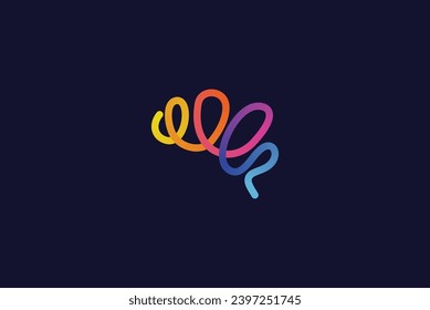 Brain logo design icon vector template