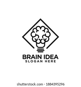 brain logo design with idea concept brain storm illustration icon symbol