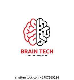 Brain Logo Design Illustration, Education Logo