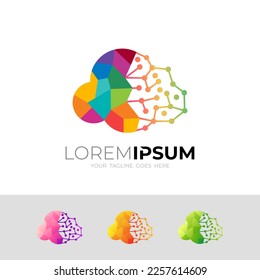 Brain logo design illustration, Education logo