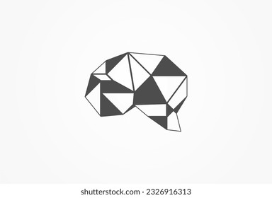 Brain Logo design inspiration, brain with geometric style template, usable for business and company logos, vector illustration