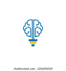 brain logo design, brain lamp