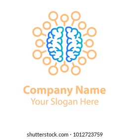 Brain logo design, learning and design icons