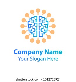 Brain logo design, learning and design icons