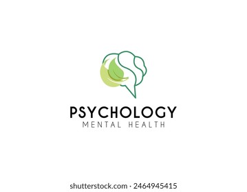 Brain Logo Design für Symbolfreiheit und Psychologie. Psychologie Logo Vektorgrafik Design