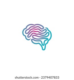 Brain logo design with tech connect design