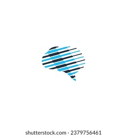 Brain logo design with tech connect design