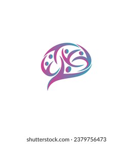 Diseño de logotipo cerebral con diseño de conexión tecnológica