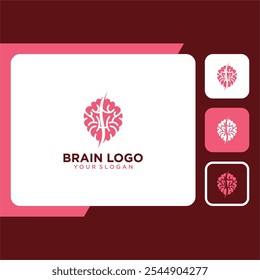 Gehirn-Logo-Design mit Technologie