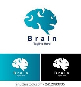 Brain Logo Design Template. Conscious Logo Concept, Brainstorm, Power Thinking,