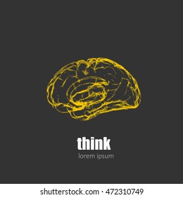 Plantilla de diseño de logotipo cerebral fácil de editar