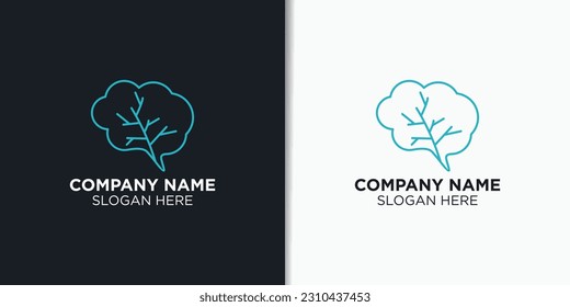 brain logo design template, health logo inspiration