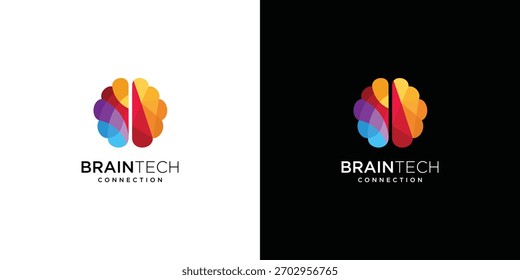Plantilla de diseño de logo cerebral. Icono del logotipo del cerebro
