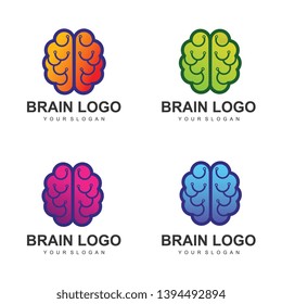 BRAIN LOGO DESIGN TEMPLATE VECTOR