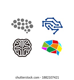 Brain-Logo-Design-Vorlage, Vektorgrafik