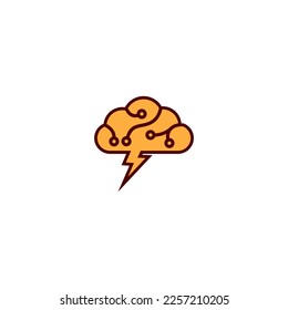 brain logo design, tree brain, energy lamp brain