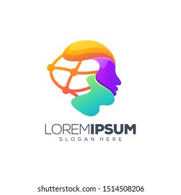 brain logo design vector illustration