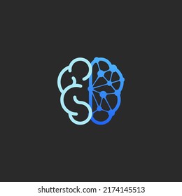 brain logo design. Vector illustration of brain and tech. modern logo design vector icon template