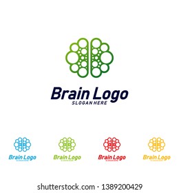 Brain logo design vector, Mind concept logo template, Icon Symbol
