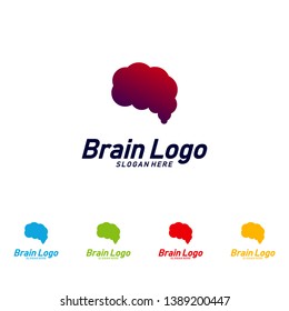 Brain logo design vector, Mind concept logo template, Icon Symbol
